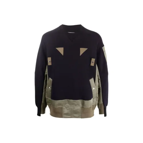 Sacai совместный бренд Синий Мужской Свитшот
