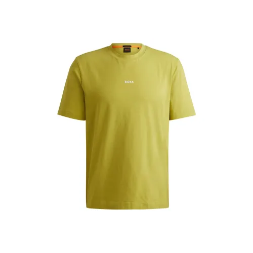 Hugo Boss Relaxed Fit T-Shirt из эластичного хлопка с логотипом и принтом мужская светло-зеленая