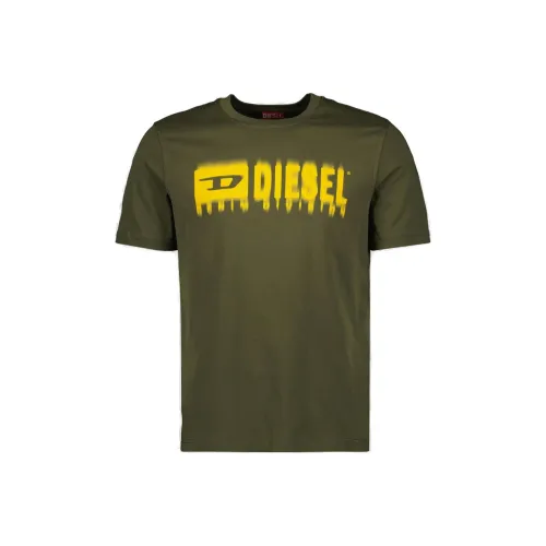 DIESEL T-Shirt Мужской Оливково-зеленый