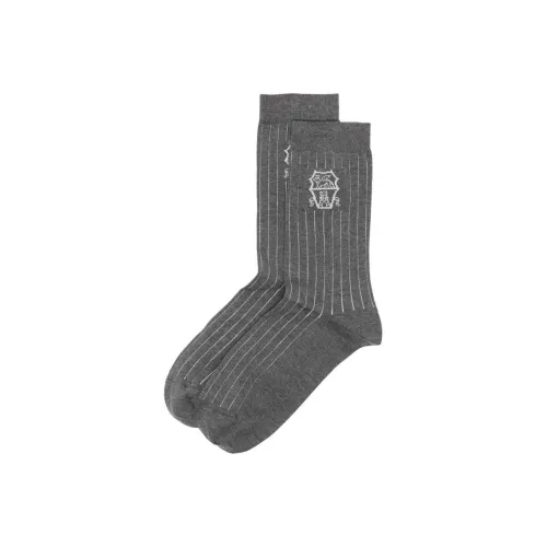 BRUNELLO CUCINELLI Темно-серый Мужской MID Носки до икры