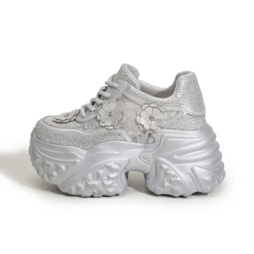 Milan Love Song Дышащий Легкий Увеличение Высоты Низкий Топ Толстая Подошва Кроссовки Женские