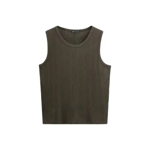 ZARA Коричневая унисекс футболка