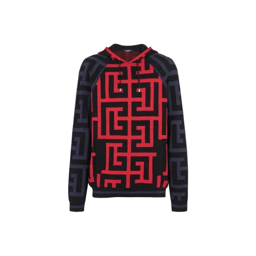 BALMAIN Синий Красный Мужские Свитшоты