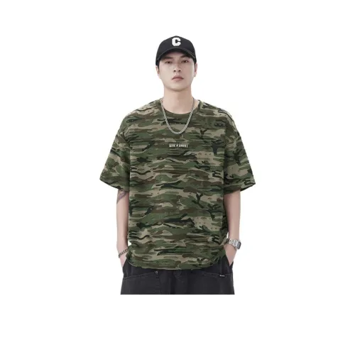  V T Рубашка Мужская Камуфляж Зеленый