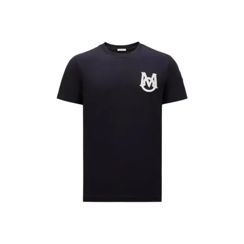 Moncler FW24 T-Shirt Унисекс Синий Черный