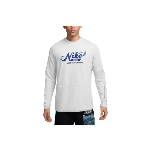 nike Dri FIT Fleece Fitness Crew Neck Top Sweatshirt Men's White