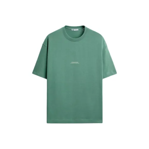 ZARA T Рубашка Мужская Средняя Зеленая