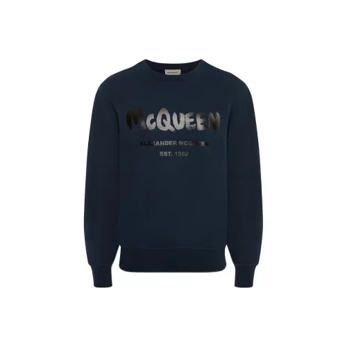 Alexander McQueen Темно-синие мужские свитшоты