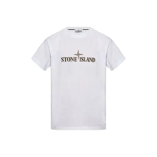 STONE ISLAND Белая Мужская T-Рубашка
