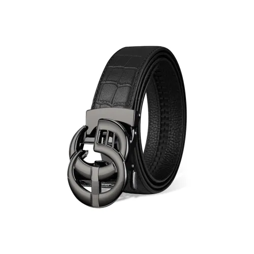 Cheekkiss Ремни из коровьей кожи Мужской Металлический Золотой 3,5 см