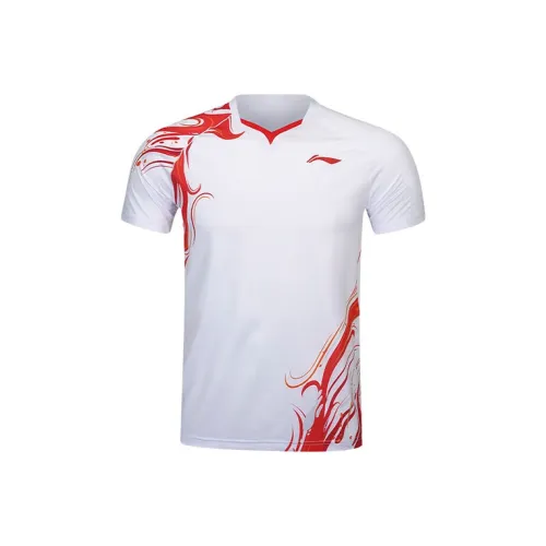 LINING Badminton Series T-Shirt Унисекс Стандартный Белый