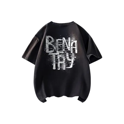 BENATRY T-Shirt Унисекс Черный Серый