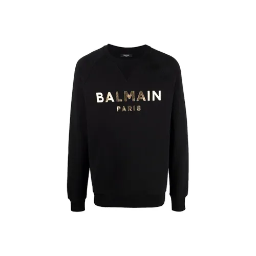 BALMAIN Черные Мужские Свитшоты