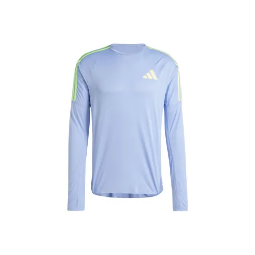 Adidas Adizero Бег LONG SLEEVE TOP Бег T Рубашка Мужская Светло-Синяя