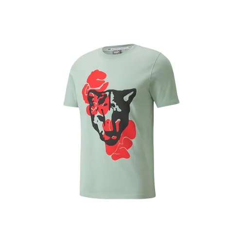 PUMA Повседневная футболка унисекс зеленая