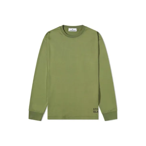 STONE ISLAND Рубашка Мужская Оливково-зеленая
