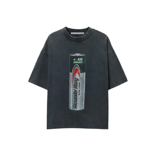 Alexander Wang SS25 T-Shirt Мужской Выстиранный Черный