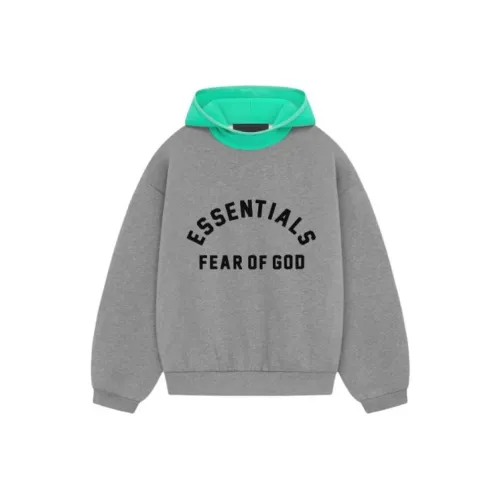 Fear of God Essentials SS24 Флис Hoodied HR Свитшот Мужской Лист мяты Лист мяты