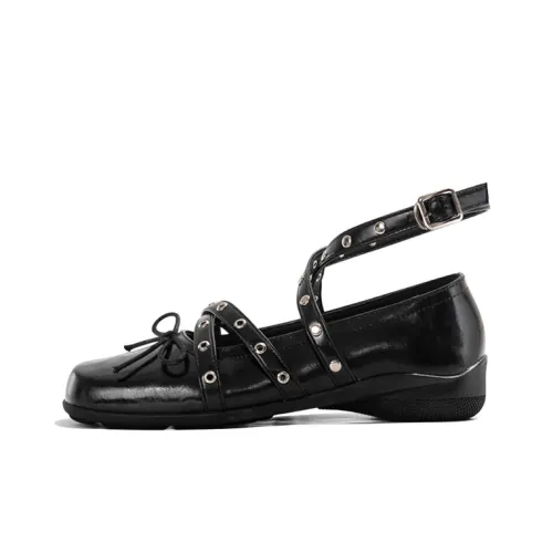 Old Meow Плоская подошва Туфли Мэри Джейн Женские Черные