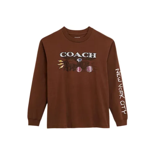 COACH SS24 T Рубашка Мужская Шоколад