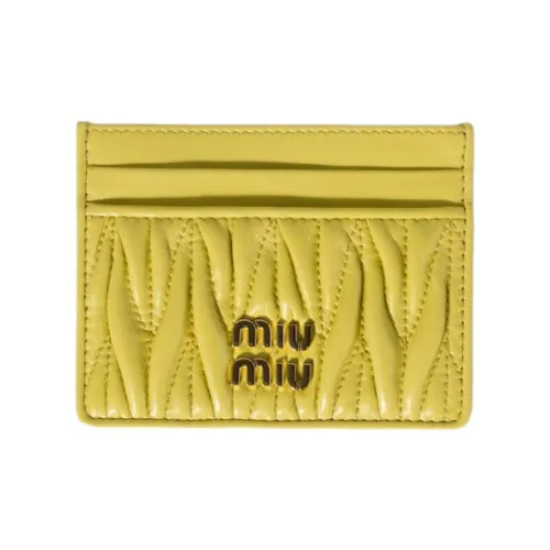 MIU MIU Matelassé Овечья шкура Держатель для карт Женские Кедровый Желтый