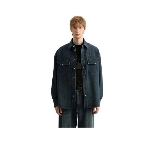 WHITT EPURE Denim Куртка Мужская Винтажный Синий