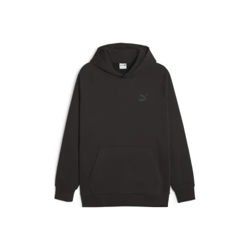 PUMA CLASSICS Hoodie Fleece Sweatshirt Men's Black