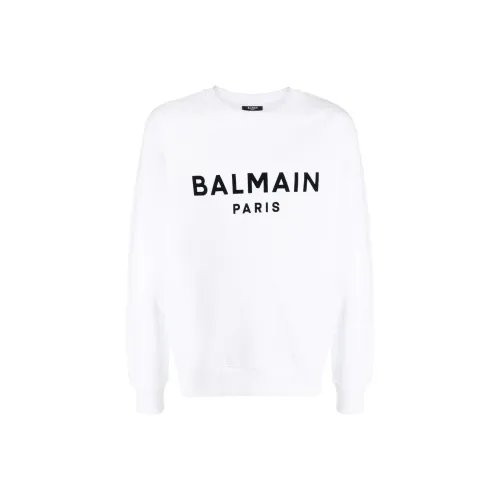 BALMAIN Белый Мужской Свитшот