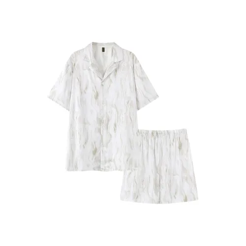 CHUDUAN Пижамный комплект мужской белый серый