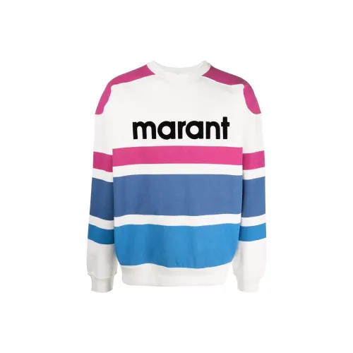 ISABEL MARANT Синий с Белым Lettering Мужские Толстовки