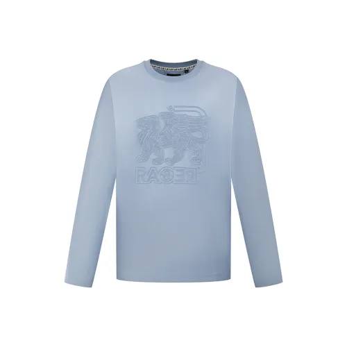 RARE Длинный рукав Т-рубашка Мужская Синяя