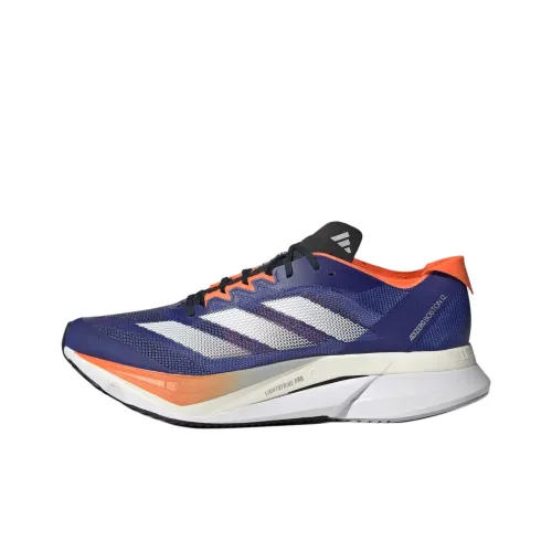 Adidas Adizero Boston 12 Противоскользящий устойчивый к истиранию низкий топ обувь для бега на длинные дистанции мужская синяя