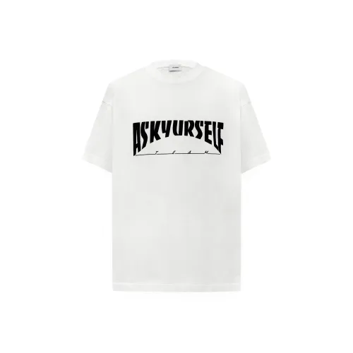 Askyurself Короткий рукав T-рубашки унисекс состаренный белый