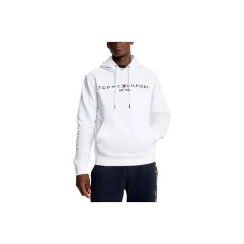 Tommy Hilfiger FW23 Вышитый Tommy Логотип Свитшот HOODIES Свитшот Мужской Белый