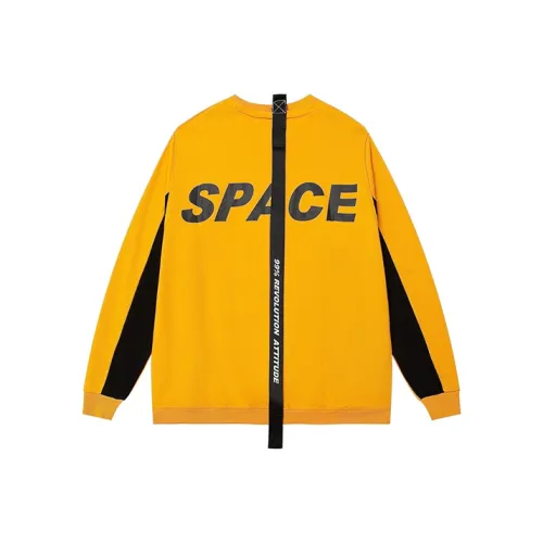 STNW Круглый вырез Свободный крой Толстовка Унисекс Желтый