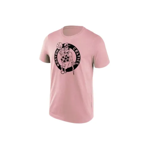 NBA Boston Celtics Fanatics Бренд Мода Multicolor Logo Удобный Короткий Рукав Т-Рубашка Мужская Розовая