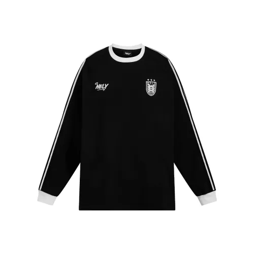 NELY Длинный рукав Т-рубашка Унисекс Черный