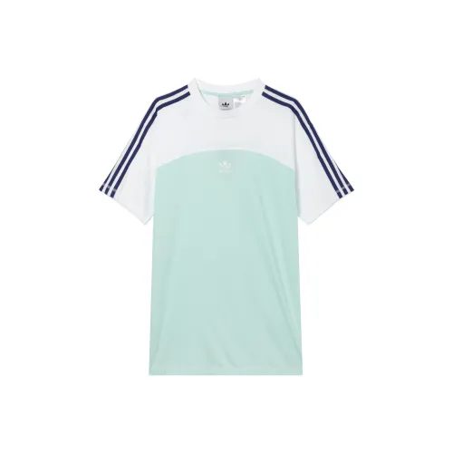 Adidas Originals Blocked 3 Stripes Мятно-зеленый/Белый/фиолетовый Мужская футболка