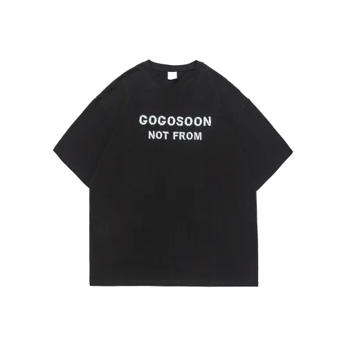 GOGOSOON Круглый вырез Короткий рукав Т-рубашка с полыми рукавами Унисекс