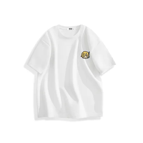 ONE PIECE Мужская Замша Короткий Рукав Т-Рубашка Мужская Однотонная Базовая