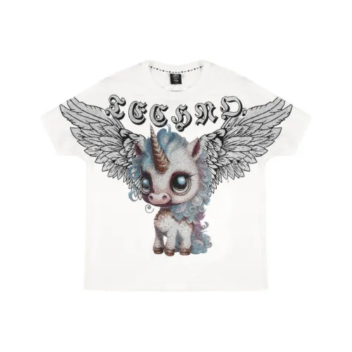 TCH T-Shirt Унисекс Белый с Серебряным Логотипом