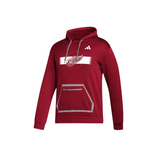 Adidas Red Wings Team Issue Пуловер Толстовка Hoodie Мужской Красный