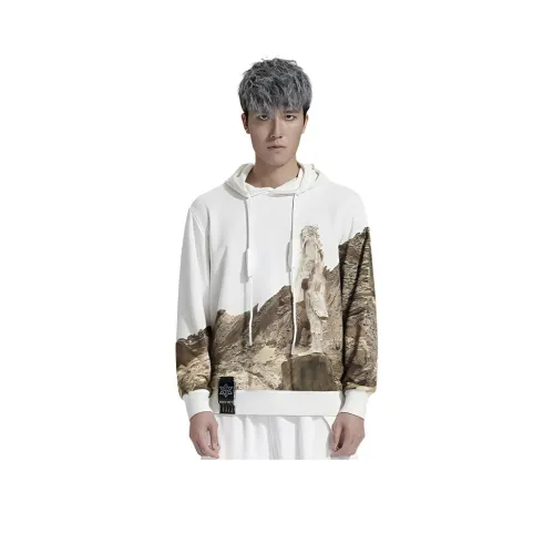 NORVINCY Универсальная Верхняя одежда Модный бренд Толстовка Унисекс Белый