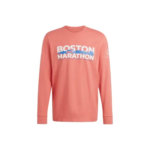 Adidas Boston Marathon® 2024 Длинный рукав Графический футболка Рубашка Мужская Использованная Алый