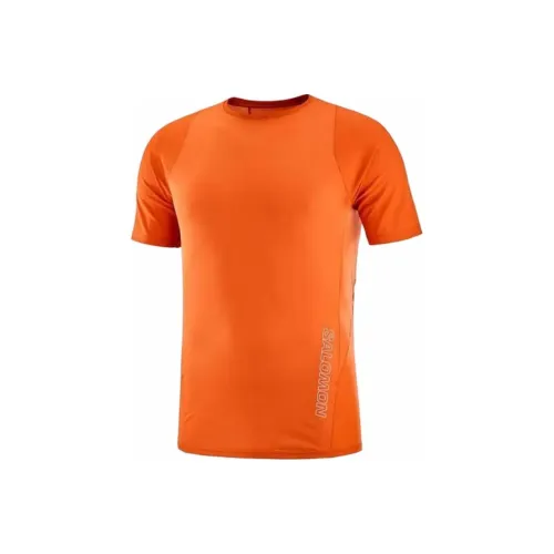 Salomon Sense Aero Sense Aero SS Tee Бег T Рубашка Мужской Burnt Охра Красный