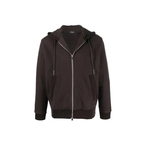 THEORY Темно-коричневый мужской свитшот