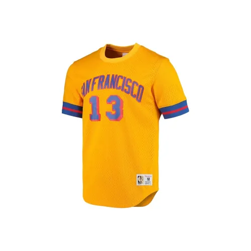 NBA Wilt Chamberlain Золотой San Francisco Warriors Т-рубашка Мужская Золотая