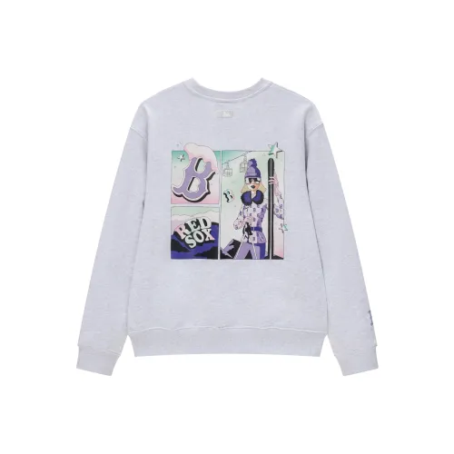 MLB Boston Red Sox LIKE Collection 24FW Круглый вырез Свитшот Унисекс Светлый Фотиния Серый