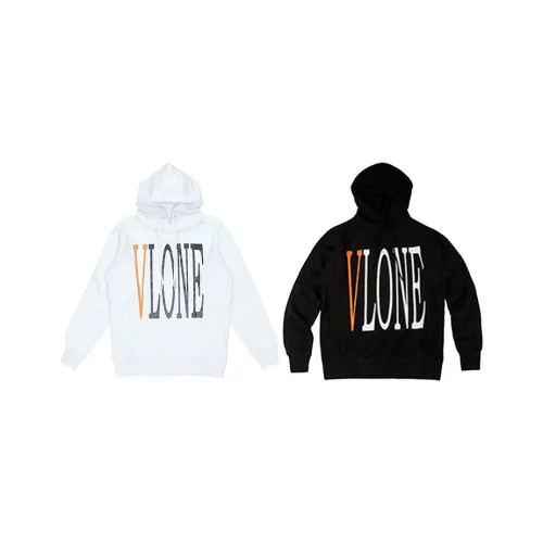 VLONE Big Logo Series 2 упаковки Белый Оранжевый + Черный Оранжевый Унисекс Свитшоты