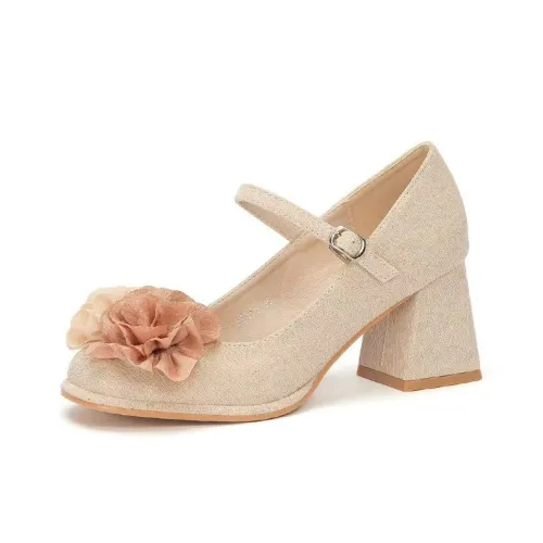 Чили Туфли Мэри Джейн Женские Шампанское